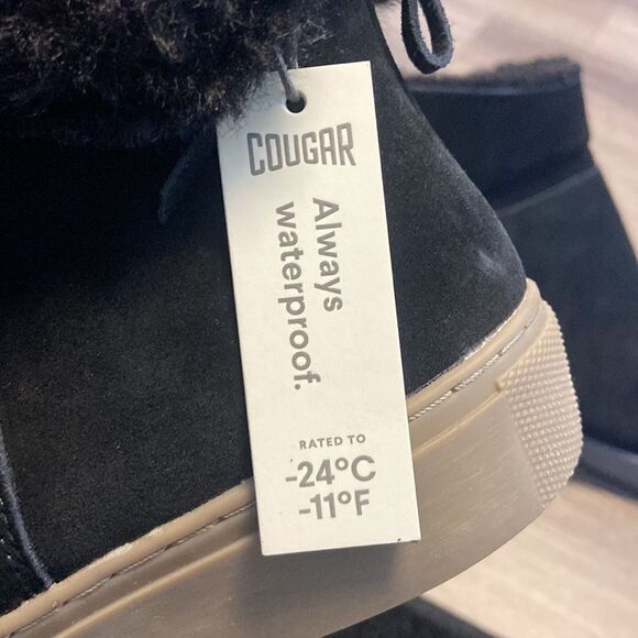 Cougar Devon Black Suede Waterproof Winter Sneaker Boots - Fur-Lined Black Sz 10 - Picture 8 of 11